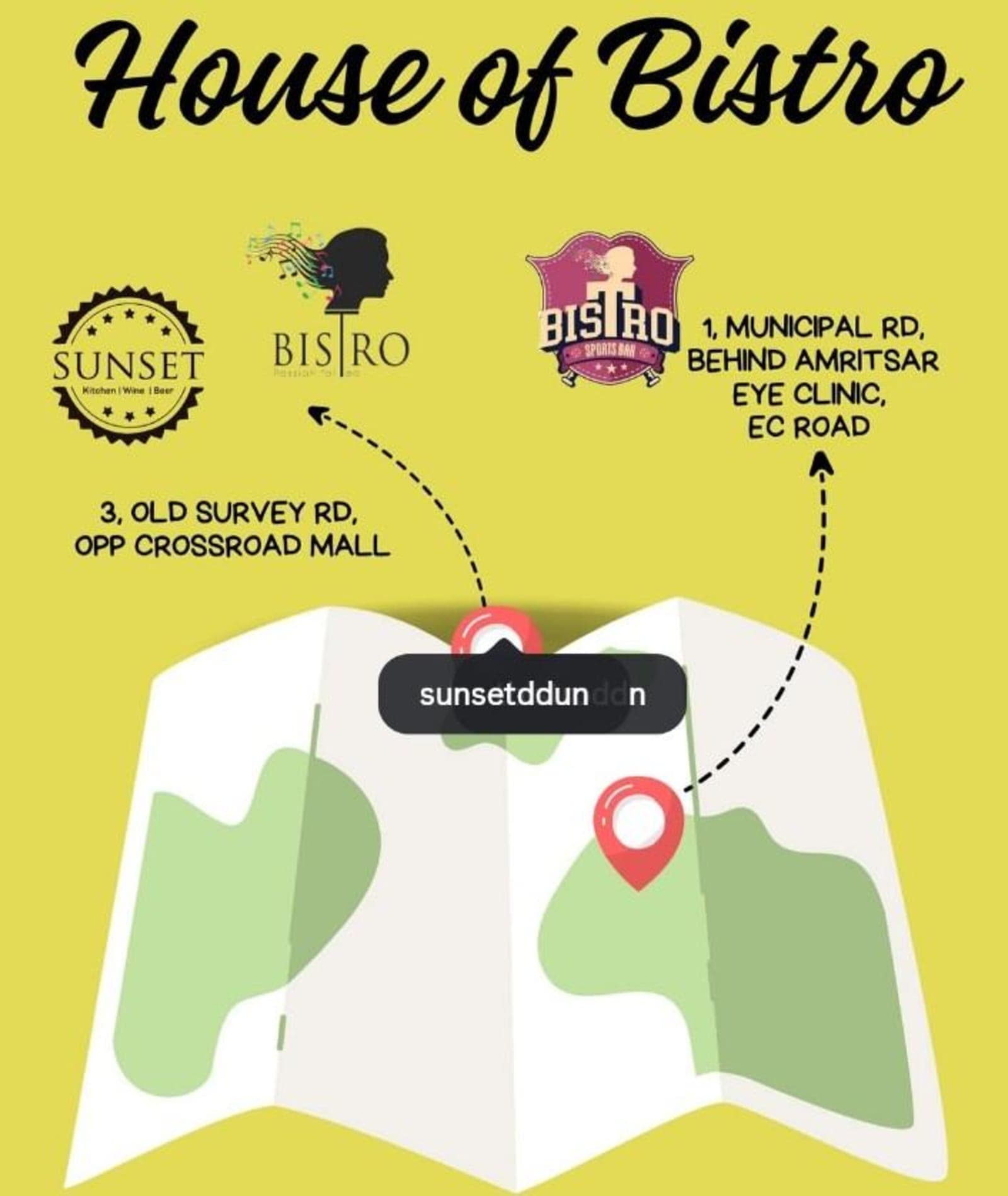 Map preview for Sunset Kitchen in Dehradun